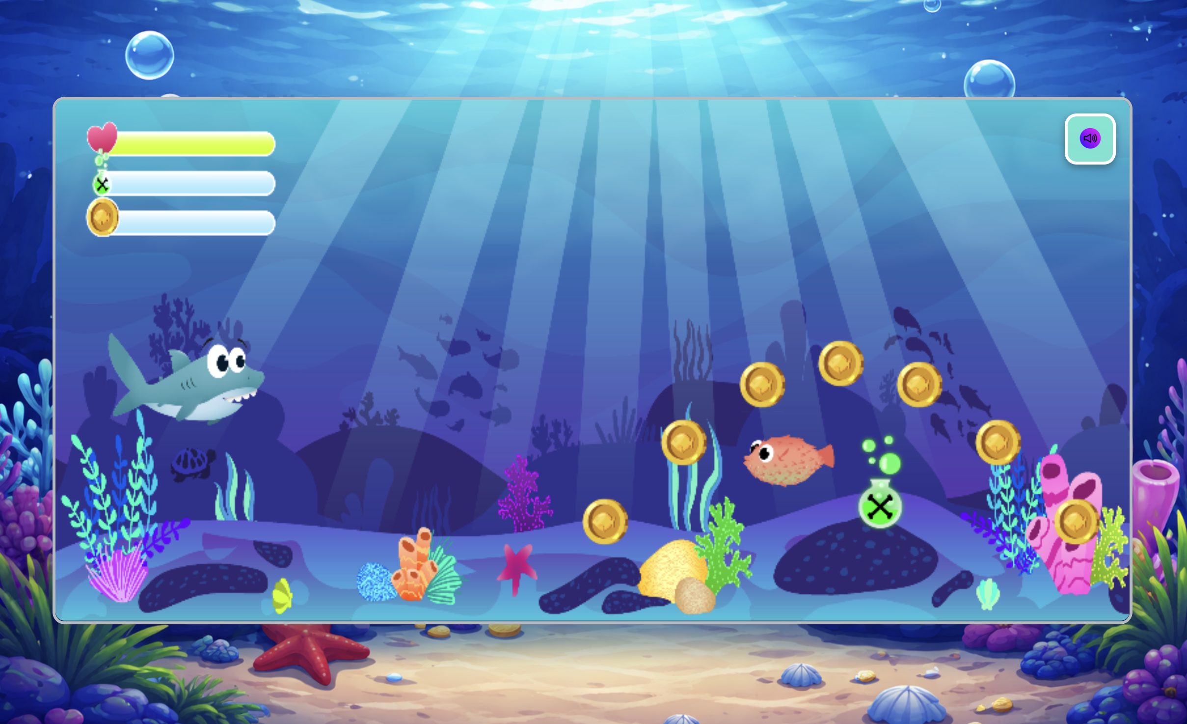 Screenshot vom Projekt Sharkie